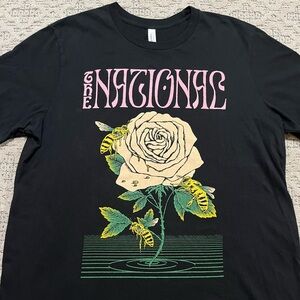 🎸 '22 The National Band Unworn Soft 2 Side Flowe & Bee Funky Pink Text Tour Tee
